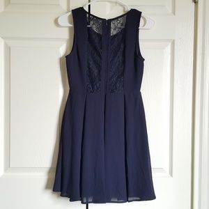 NWT Navy blue lace black dress